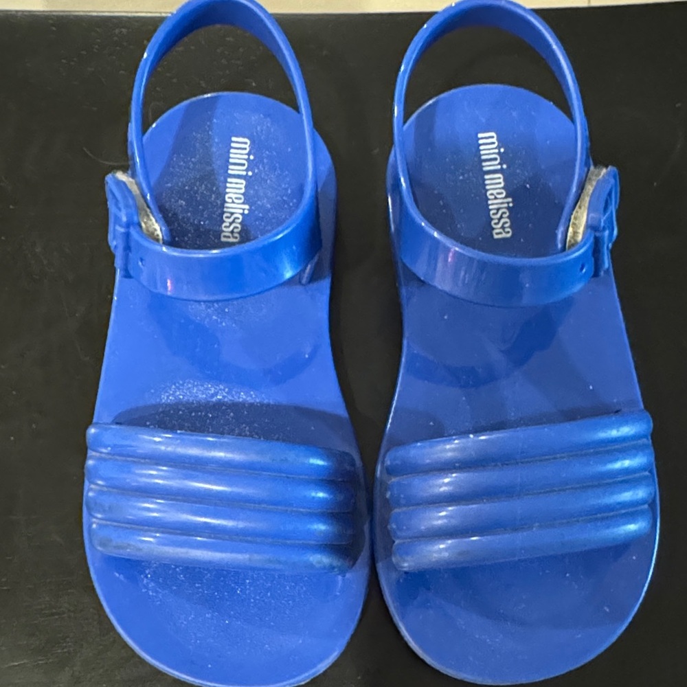 Mini Melissa Kids Shiny Blue Sandals